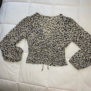 Zara black and white blouse